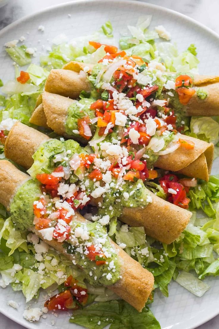 Flautas de Pollo (chicken rolled tacos)