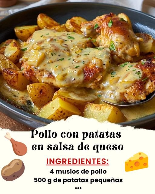 Pollo con patatas en salsa de queso 457292165_494885119836749_8490776325337465132_n