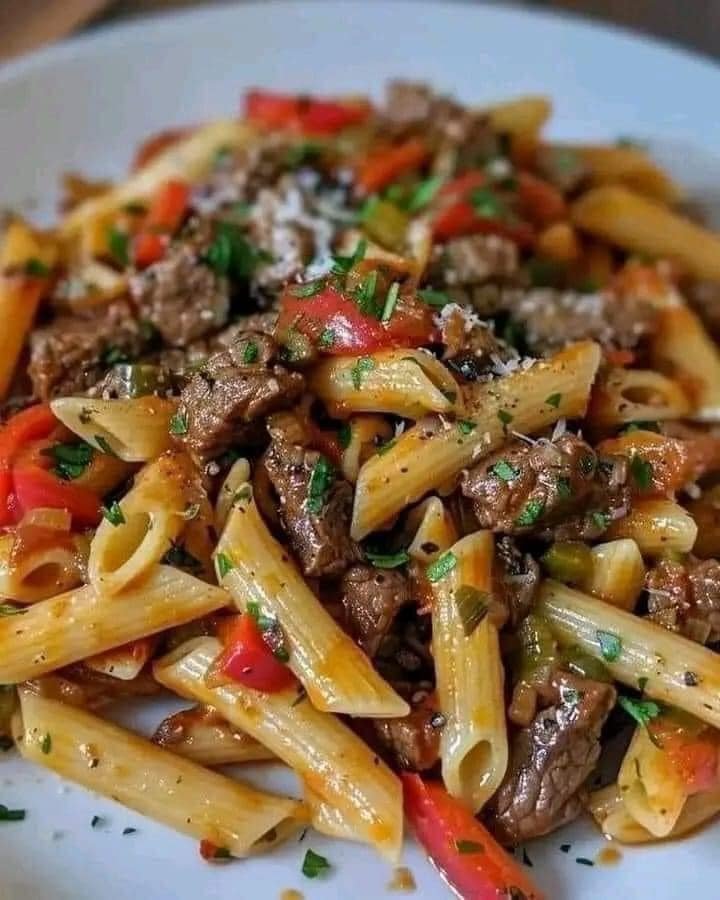 Philly Cheesesteak Pasta 461771968_2387101048288746_4229091209912190221_n