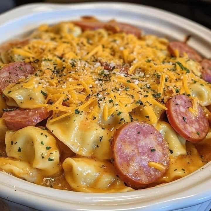 Crockpot Pierogi Casserole with Kielbasa 462774824_2569790153410067_7280992657728922437_n