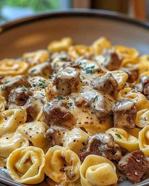 Cheesesteak Tortellini in Rich Provolone Sauce 465239125_544199838559135_5153273220572276326_n