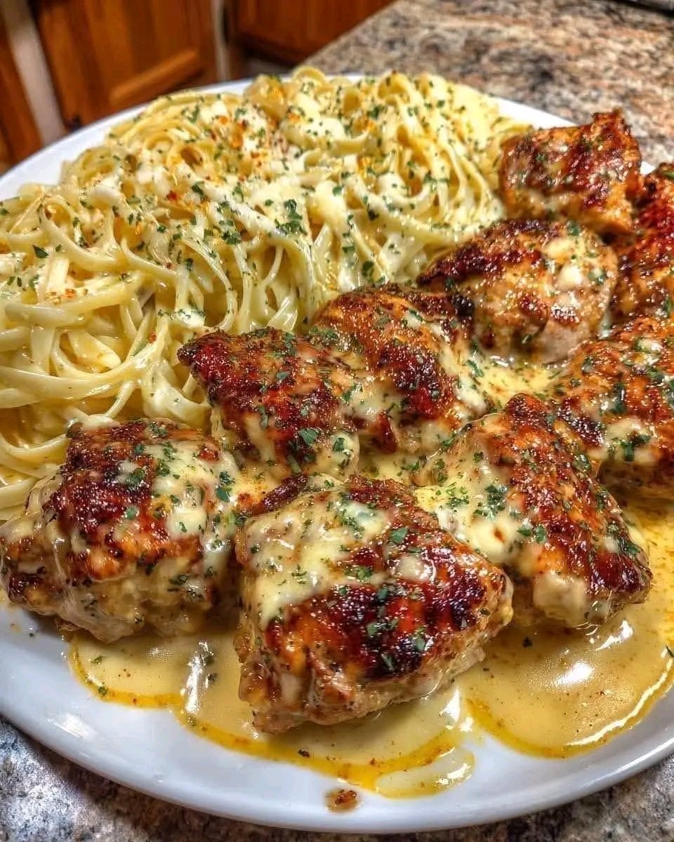 CREAMY GARLIC BUTTER CHICKEN & LINGUINE 1765443123276