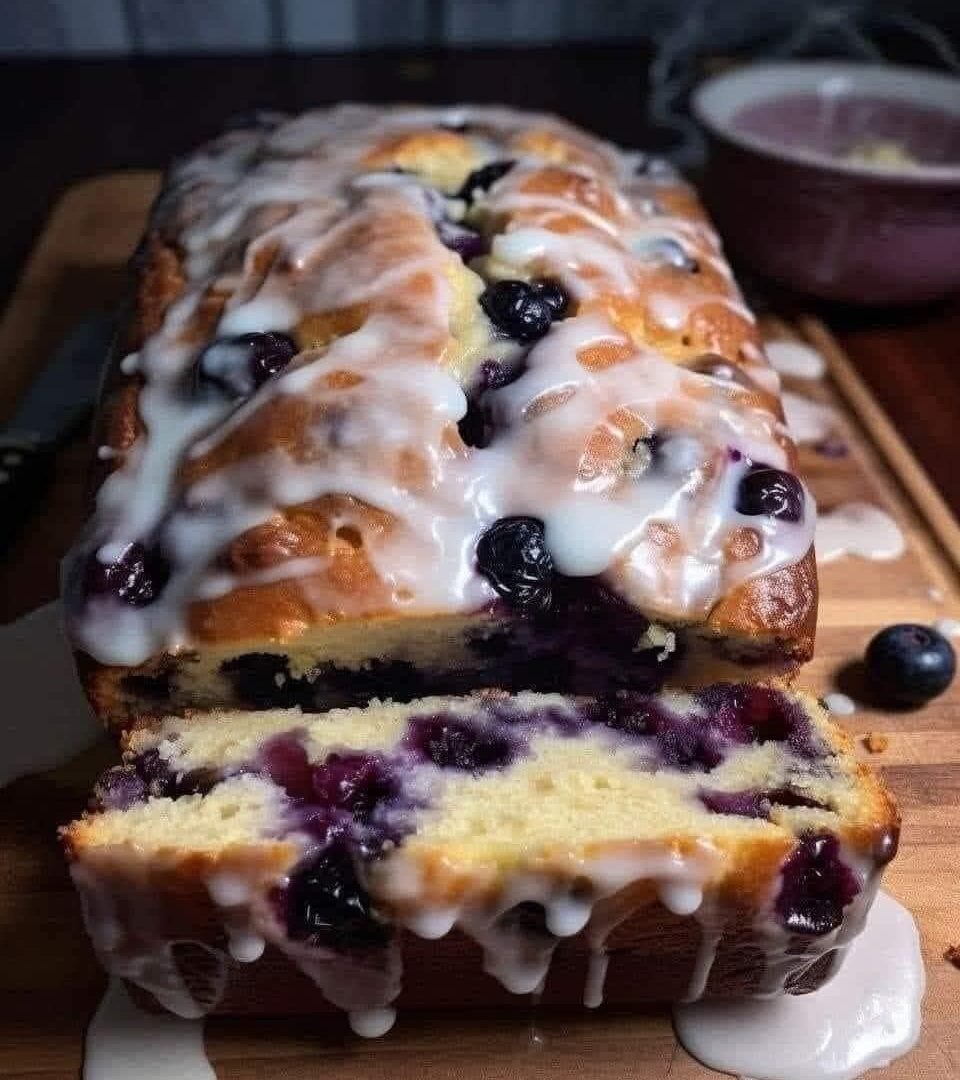Bolo de Mirtilo com Glacê de Limão (Blueberry Loaf Cake) IMG_2898